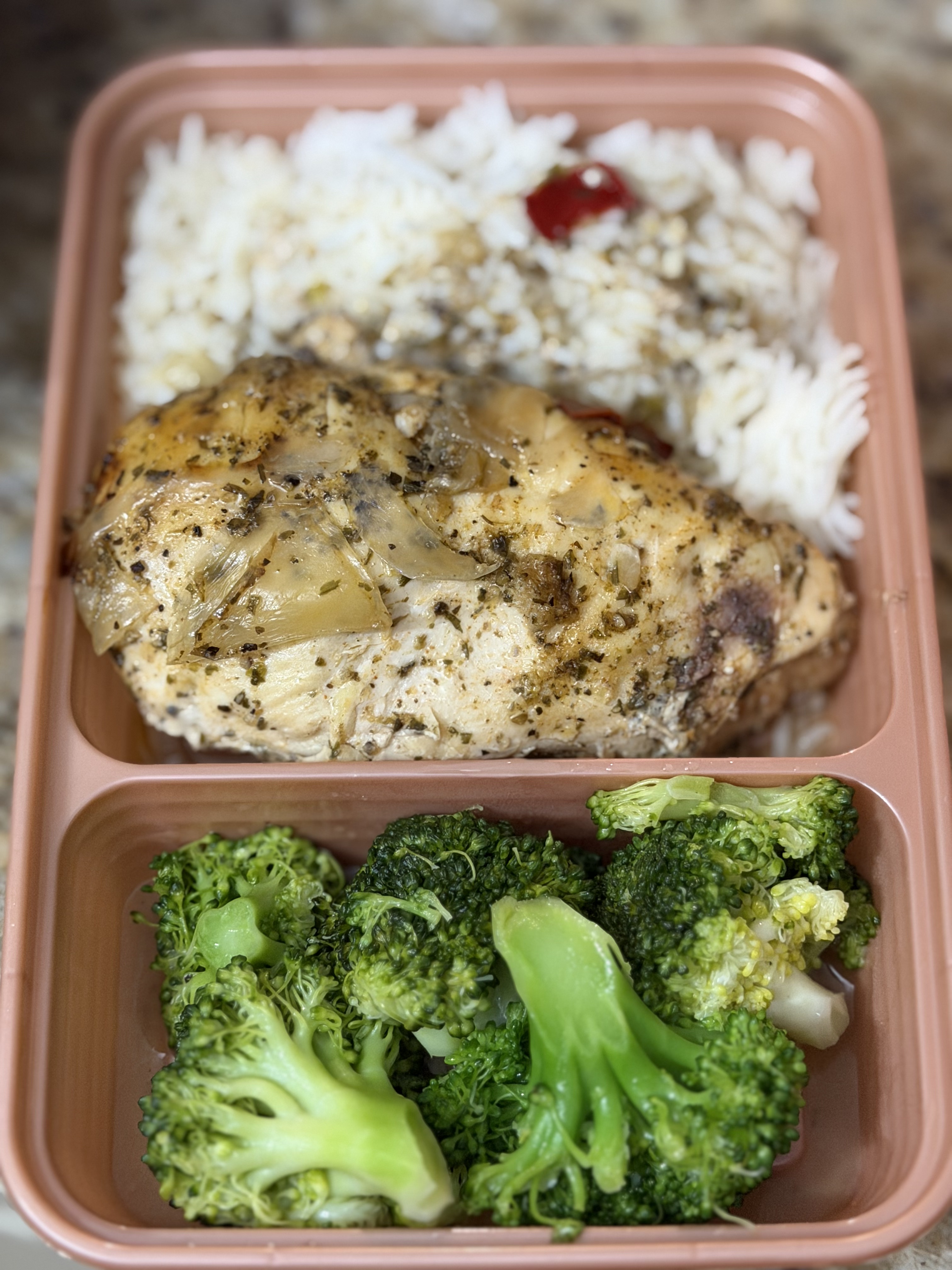 Rotisserie Chicken, Rice & Broccoli meal prep